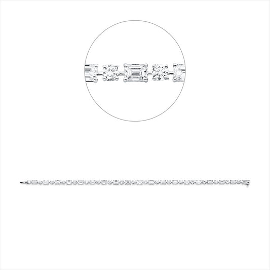 Armband 18 kt WG, IGI65J9539625, 19 Sm.schliff 5,21 ct, F-vvs/vs, 19 Brill. 2,09 ct, TW-vsi/si