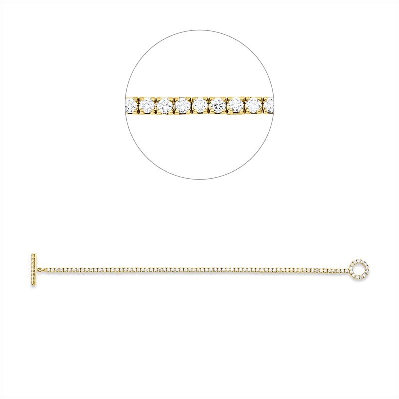 Armband 18 kt GG, 92 Brill. 2,21 ct, TW-si