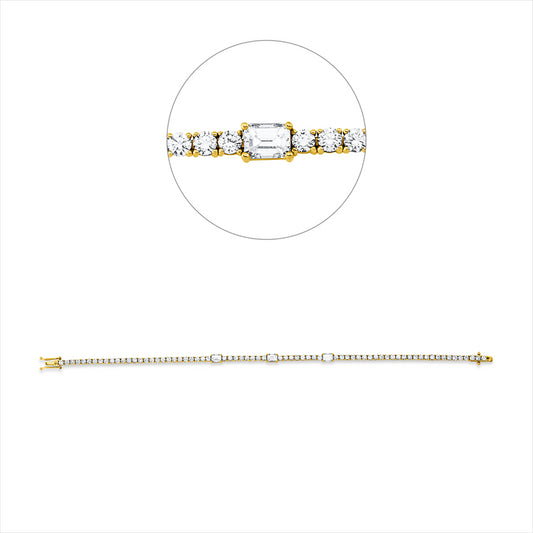 Armband 18 kt GG, 3 Sm.schliff 0,85 ct, TW-si, 70 Brill. 2,89 ct, TW-si