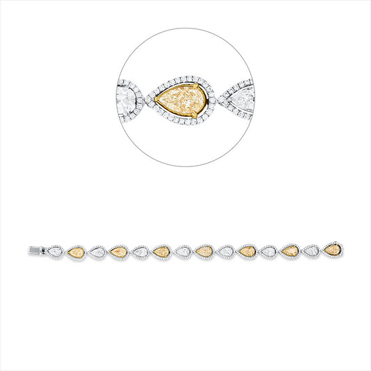 Armband 18 kt WG+GG,7 Tr 7,65 ct,gelb-vv/vsi/si,7 Tr 4,75 ct, TW-vvs/vs, 364 Brill. 1,77 ct, TW-vsi/si