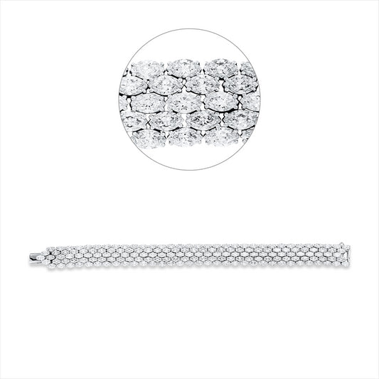 Armband 18 kt WG, 165 Nav. 22,20 ct, TW-vsi