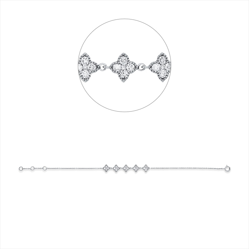 Armband 18 kt WG, 25 Brill. 0,59 ct, W-si