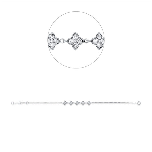 Armband 18 kt WG, 25 Brill. 0,59 ct, W-si