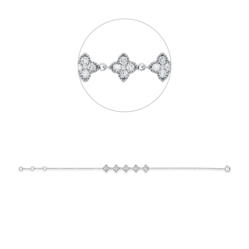 Armband 18 kt WG, 25 Brill. 0,59 ct, W-si