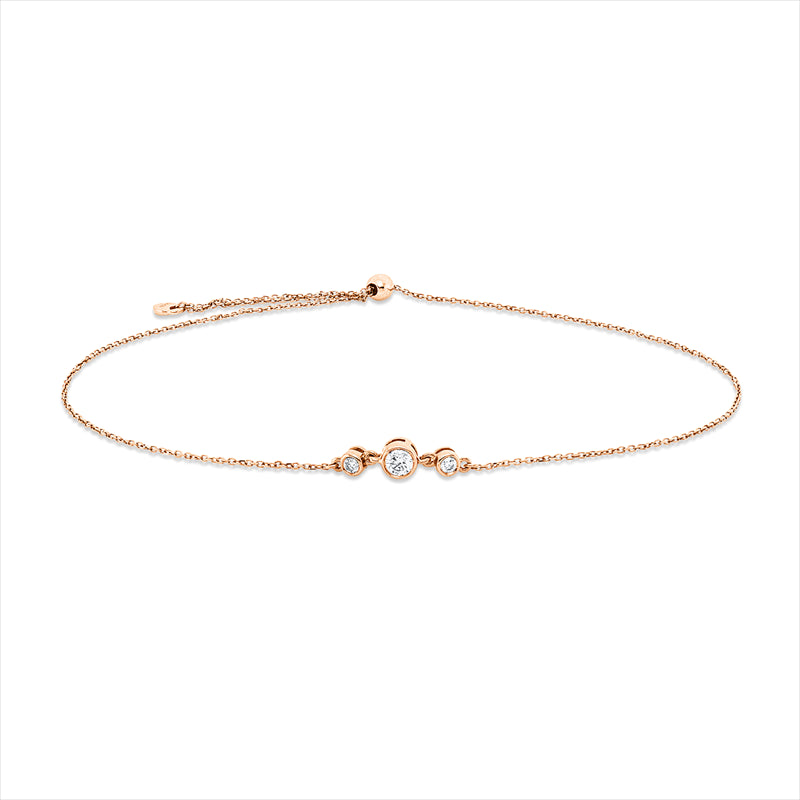 Armband 18 kt RG, 3 Brill. 0,09 ct, W-si
