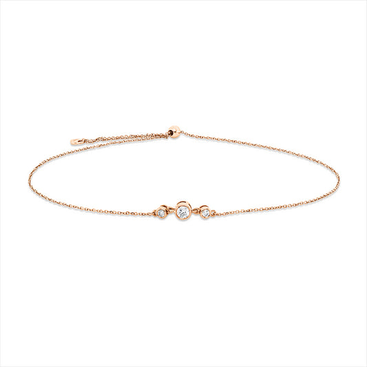 Armband 18 kt RG, 3 Brill. 0,09 ct, W-si