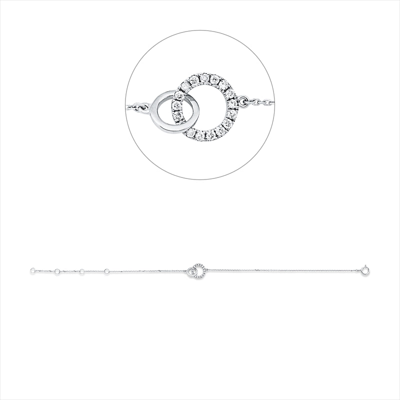 Armband 18 kt WG, 17 Brill. 0,09 ct, W-si