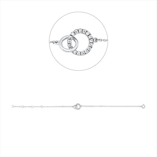 Armband 18 kt WG, 17 Brill. 0,09 ct, W-si