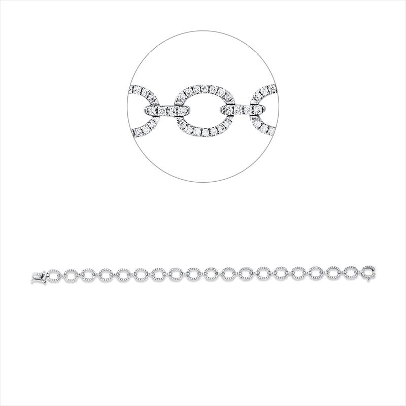 Armband 18 kt WG, 342 Brill. 1,29 ct, W-si