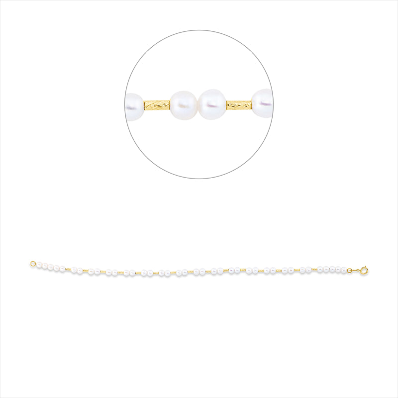 Armband 18 kt GG, 38 SW weiß 3,5 mm, L:17,0 cm