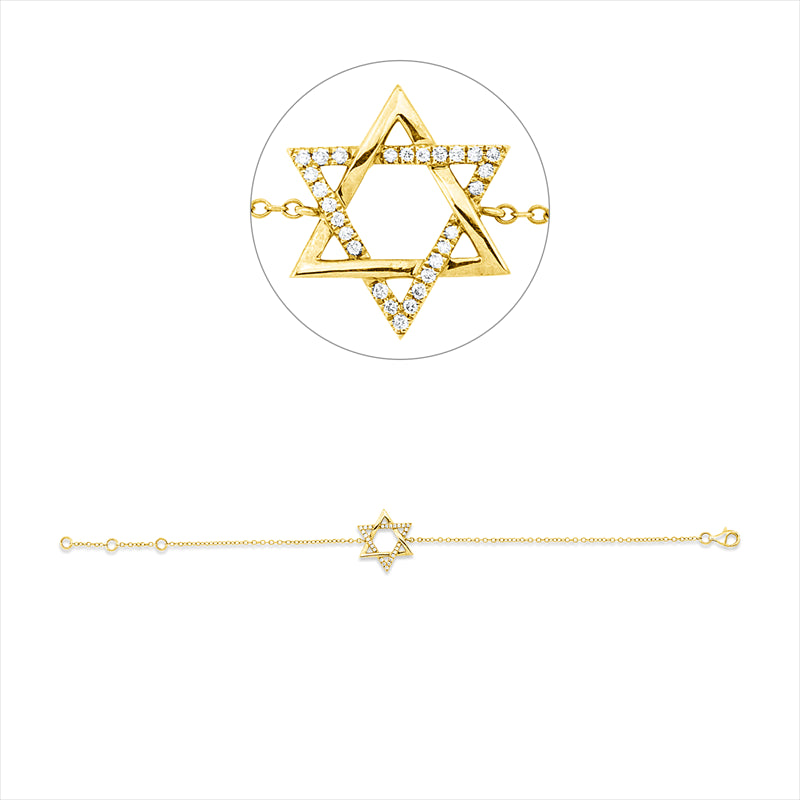 Armband 14 kt GG, mit ZÖ 15 cm + 16.25 cm, 27 Brill. 0,12 ct, W-si/pi