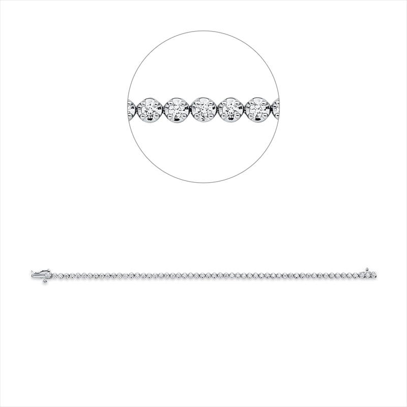 Armband 18 kt WG, 56 Brill. 1,63 ct, TW-si