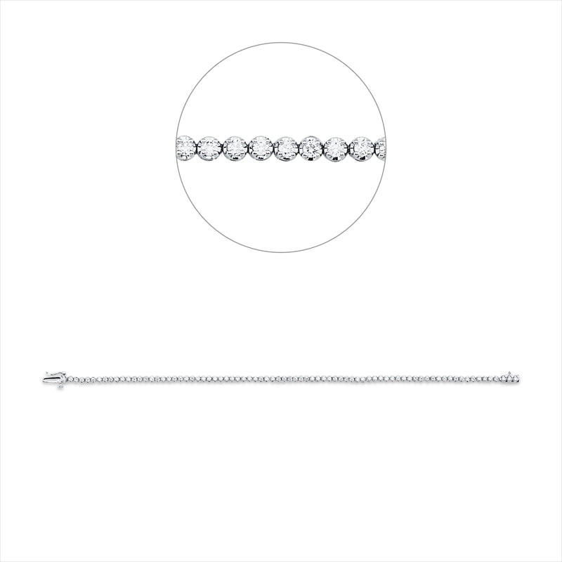 Armband 18 kt WG, 79 Brill. 0,96 ct, TW-si