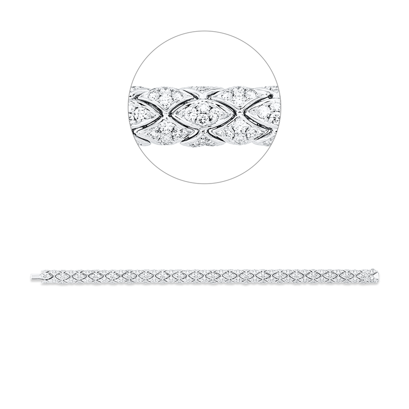 Armband 18 kt WG, 400 Brill. 5,34 ct, TW-vsi