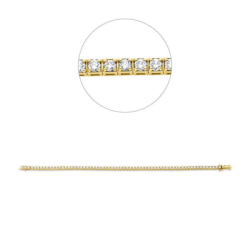 Armband 18 kt GG, 65 Brill. 3,00 ct, TW-si