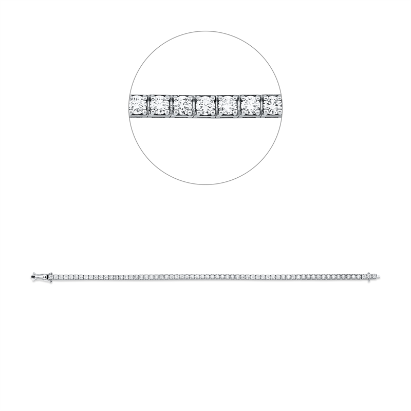 Armband 18 kt WG, 65 Brill. 3,06 ct, TW-si