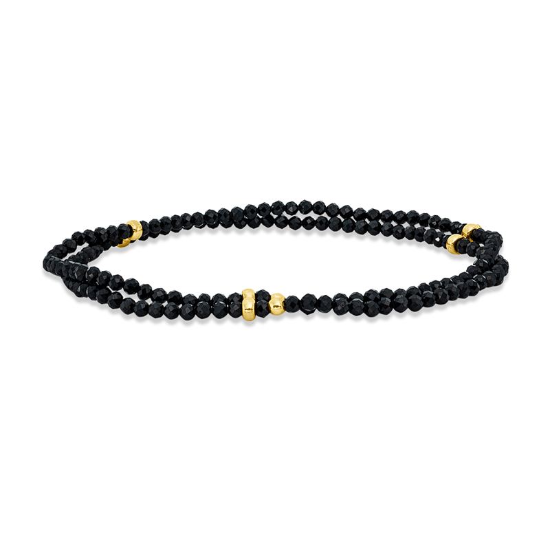 Armband 14 kt GG, 159 Spinel 15,00 ct schwarz