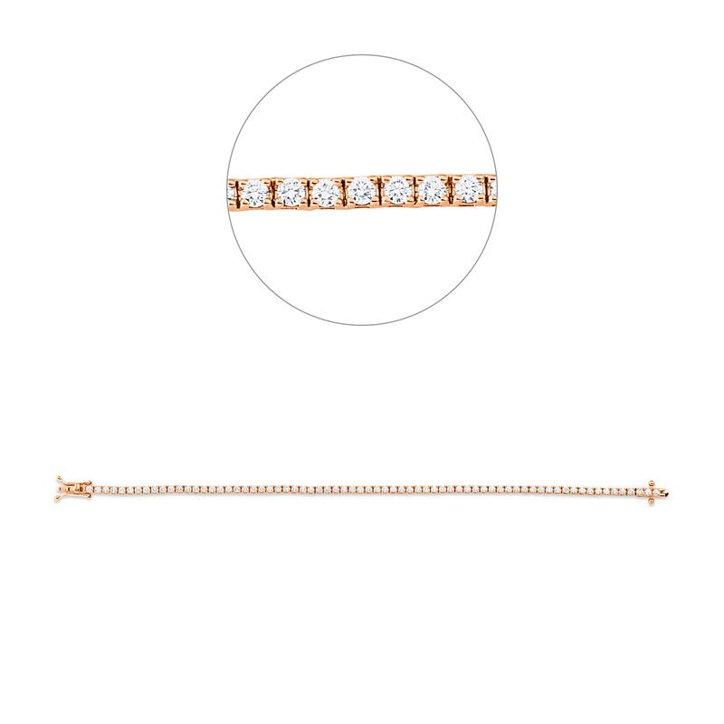 Armband 18 kt RG, 70 Brill. 2,08 ct, TW-si