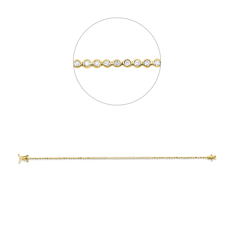 Armband 18 kt GG, 28 Brill. 0,26 ct, F-si