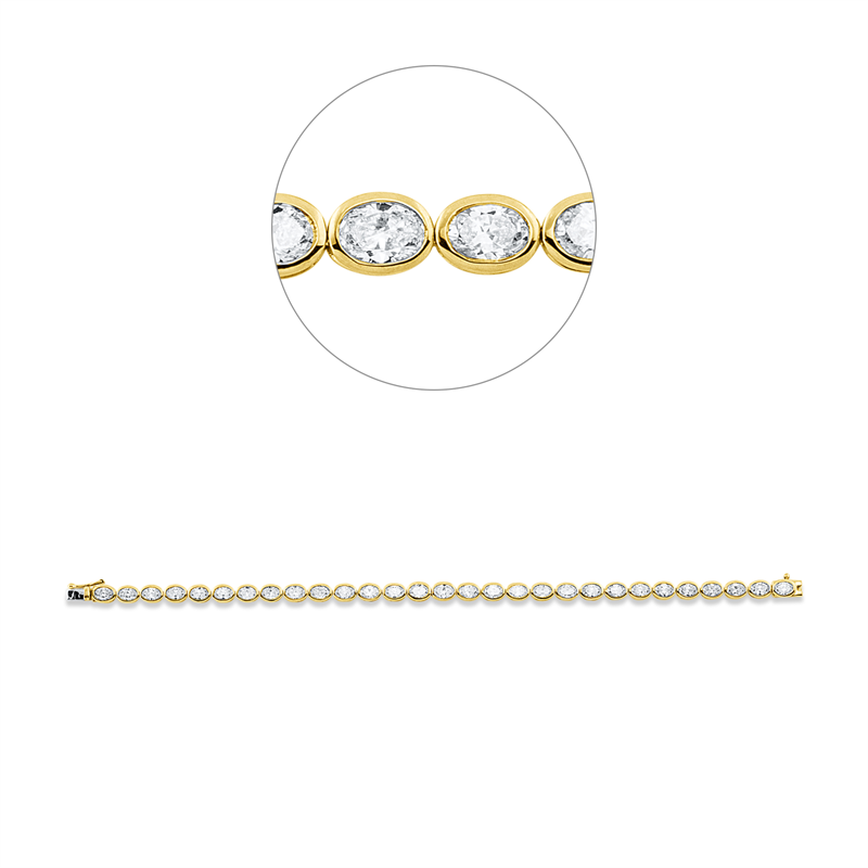 Armband 18 kt GG+WG, 13 Oval 2,52 ct, TW-si, 16 Oval 2,74 ct, TW-si