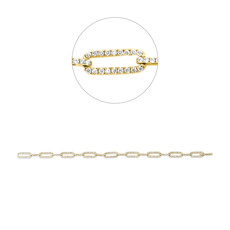 Armband 18 kt GG, 234 Brill. 1,40 ct, TW-si