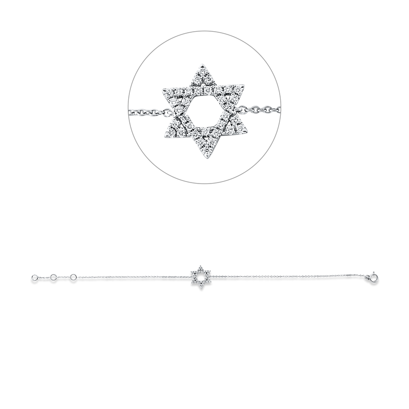 Armband 18 kt WG, 33 Brill. 0,15 ct, TW-si