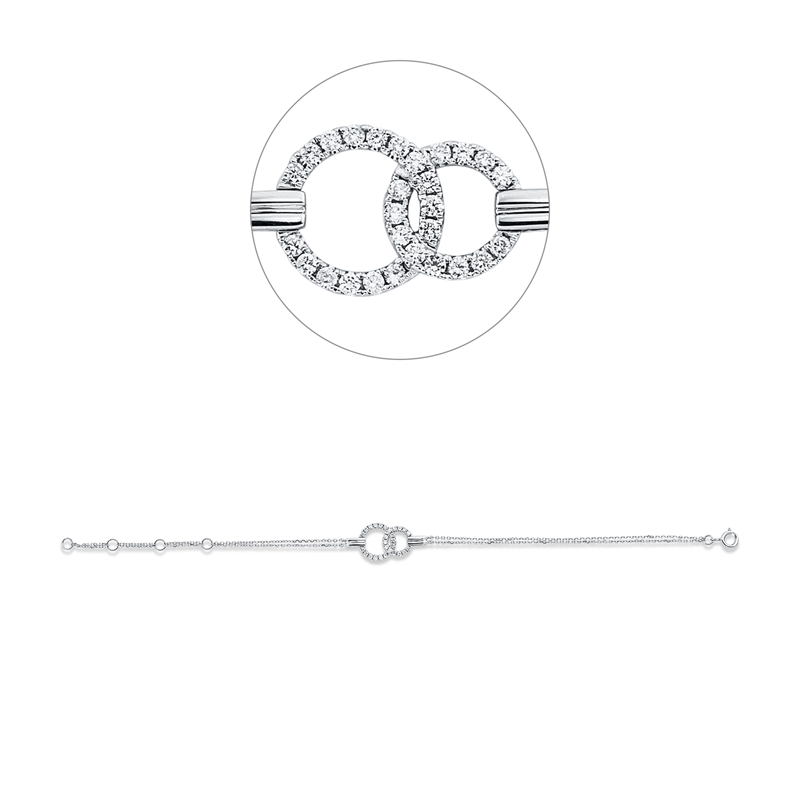 Armband 18 kt WG, 28 Brill. 0,24 ct, W-si