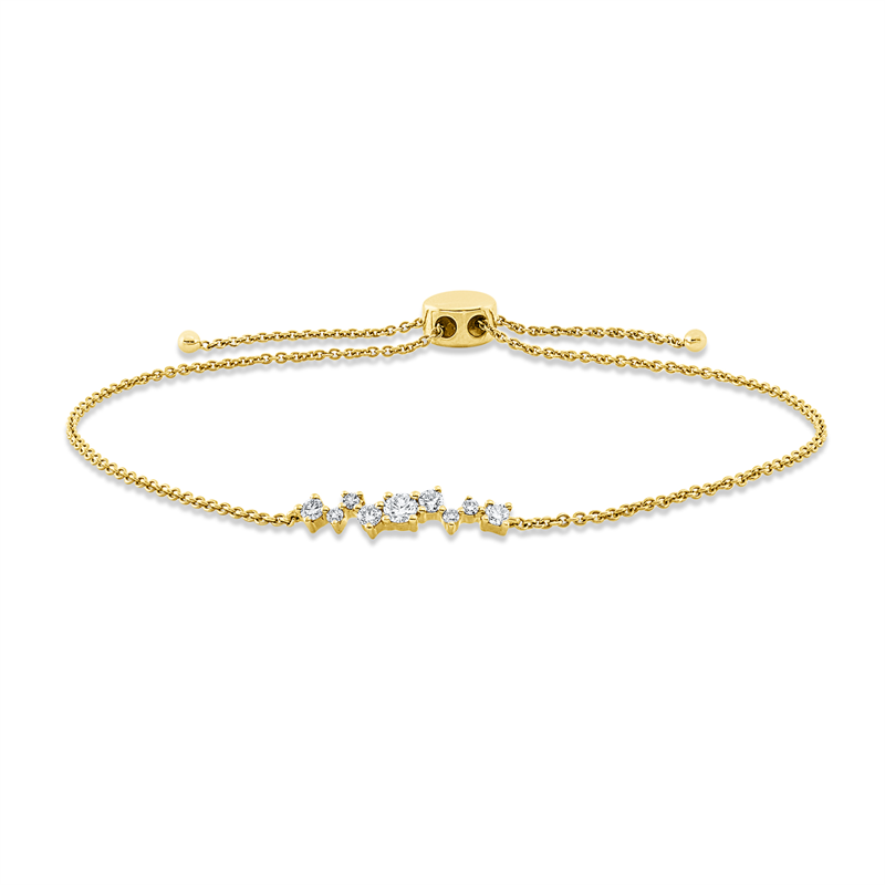 Armband 18 kt GG, 9 Brill. 0,21 ct, I-si