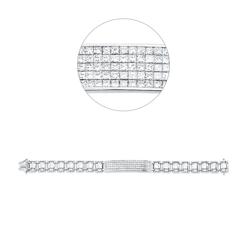 Armband 18 kt WG, 120 Princ. 3,38 ct, F-vsi