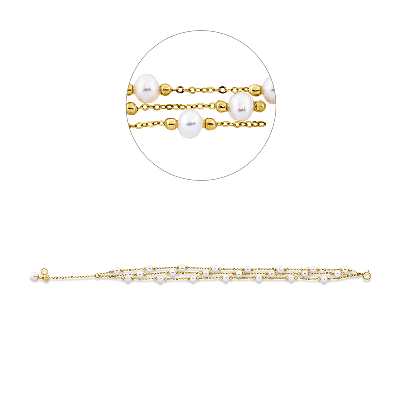 Armband 18 kt GG, 1 SW weiß 4,5 mm, 22 SW weiß 4 mm