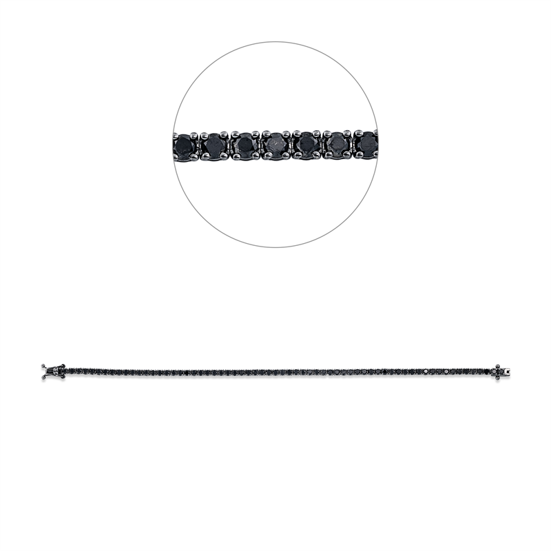 Armband 18 kt WG, Fassung schwarz rhodiniert, 65 Brill. 3,56 ct, schwarz