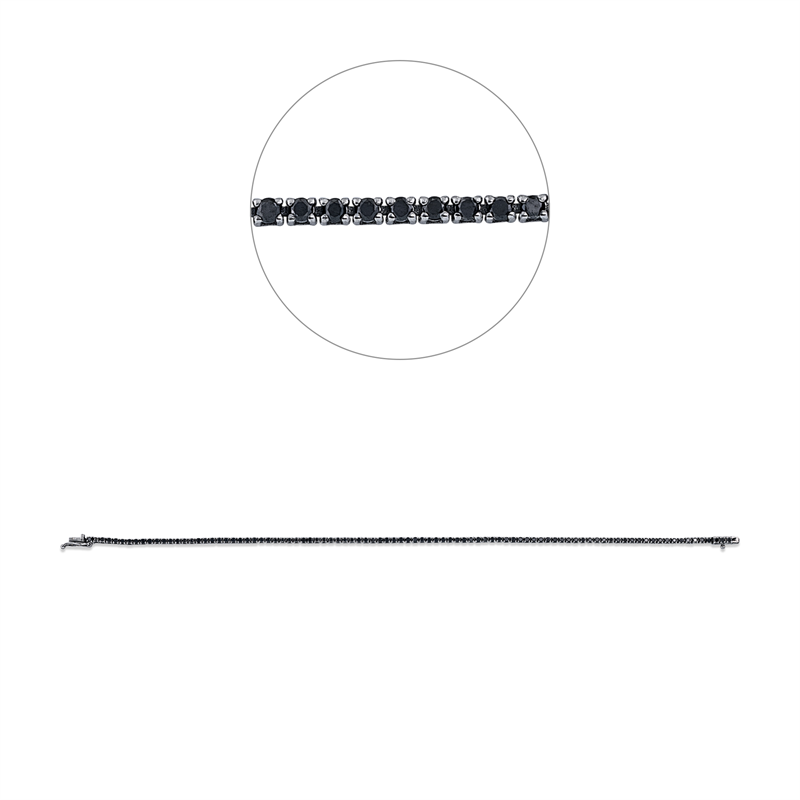 Armband 18 kt WG, Fassung schwarz rhodiniert, 93 Brill. 1,00 ct, schwarz