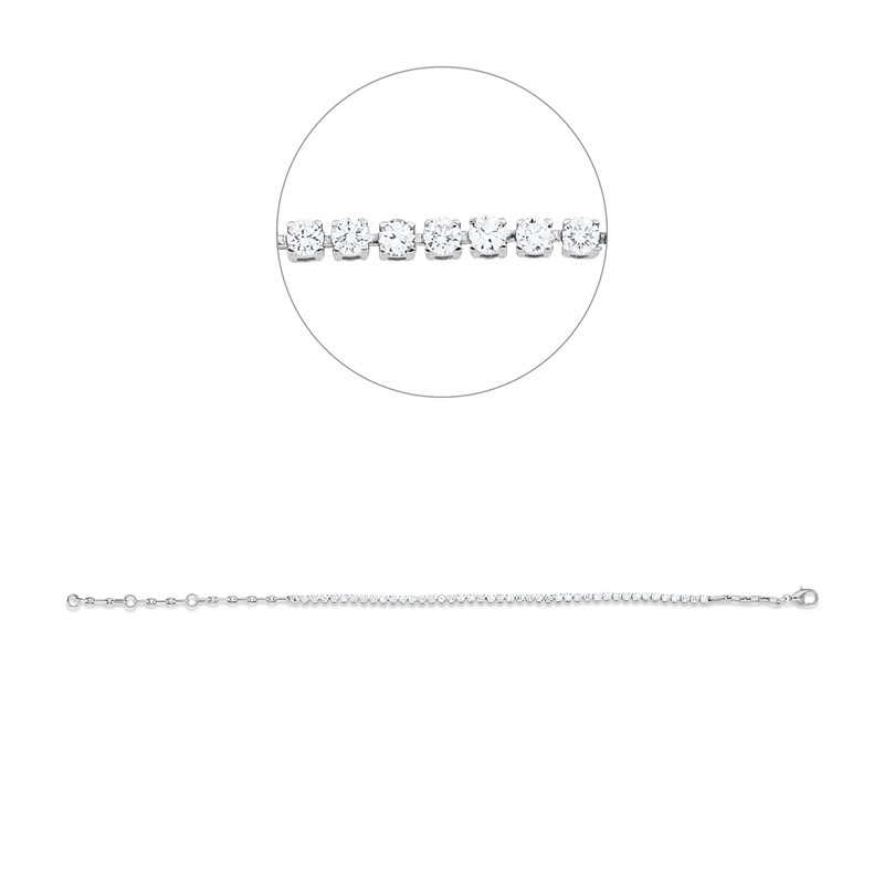 Armband 18 kt WG, 43 Brill. 1,51 ct, TW-si