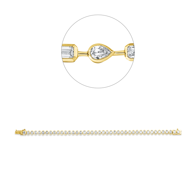 Armband 18 kt GG+WG, 42 Oval 4,47 ct, TW-si