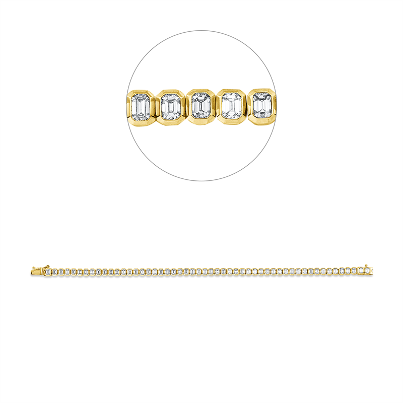 Armband 18 kt GG+WG, 52 Sm.schliff 4,51 ct, TW-si