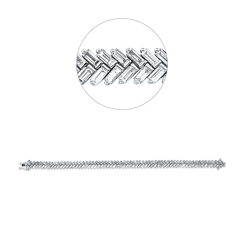 Armband 14 kt WG, 126 Bag. 5,64 ct, TW-vsi/si