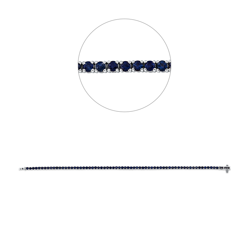 Armband 14 kt WG, 65 Saphire 2,95 ct blau, 5 Saphire 0,05 ct blau