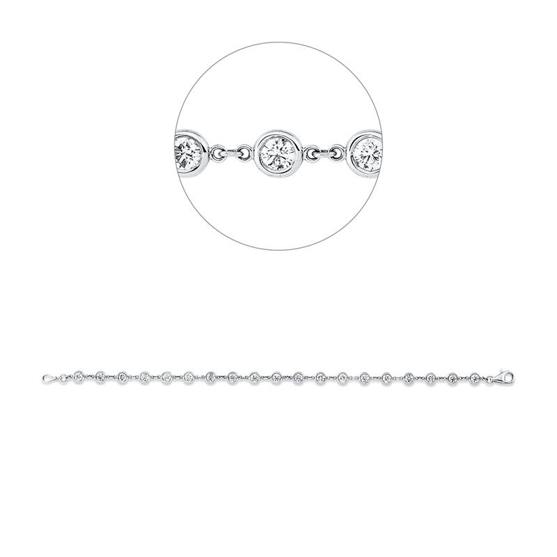 Armband 14 kt WG, 19 Brill. 1,92 ct, TW-si