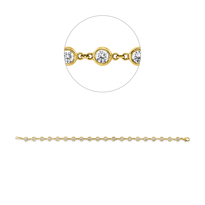 Armband 14 kt GG, 20 Brill. 2,97 ct, TW-si