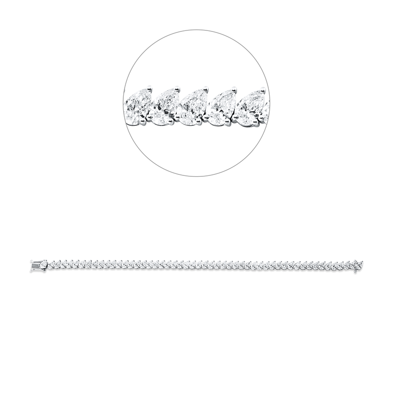 Armband 18 kt WG, 52 Tropfen 7,35 ct, F-vsi