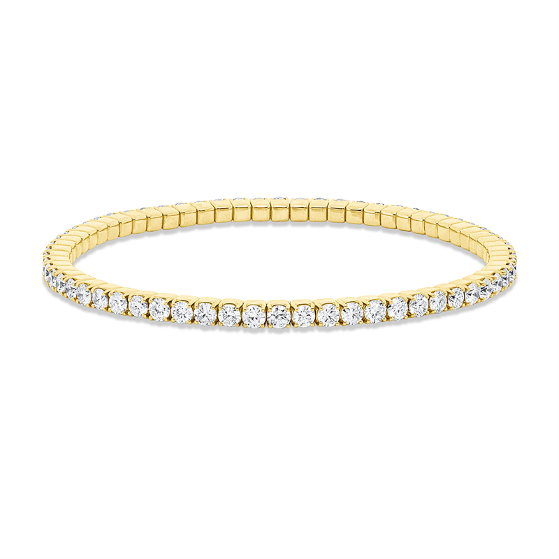 Armband 18 kt GG, Flex-Band, variabel, 64 Brill. 5,06 ct, W-pi
