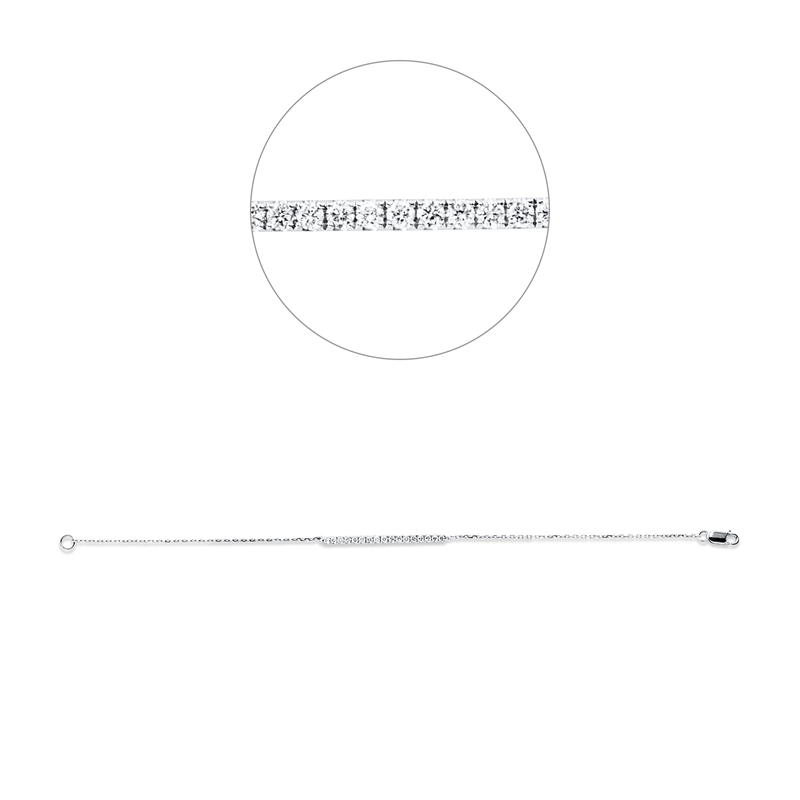 Armband 18 kt WG, 17 Brill. 0,32 ct, TW-vsi