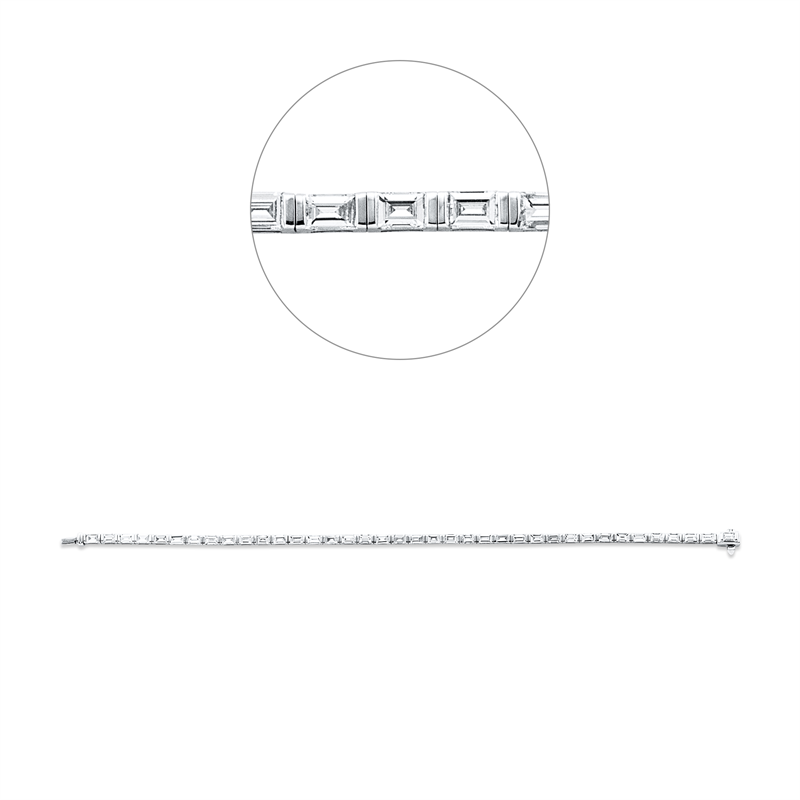 Armband 18 kt WG, 38 Bag. 2,90 ct, TW-vsi