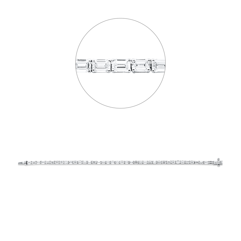 Armband 18 kt WG, 42 Bag. 6,34 ct, TW-vsi