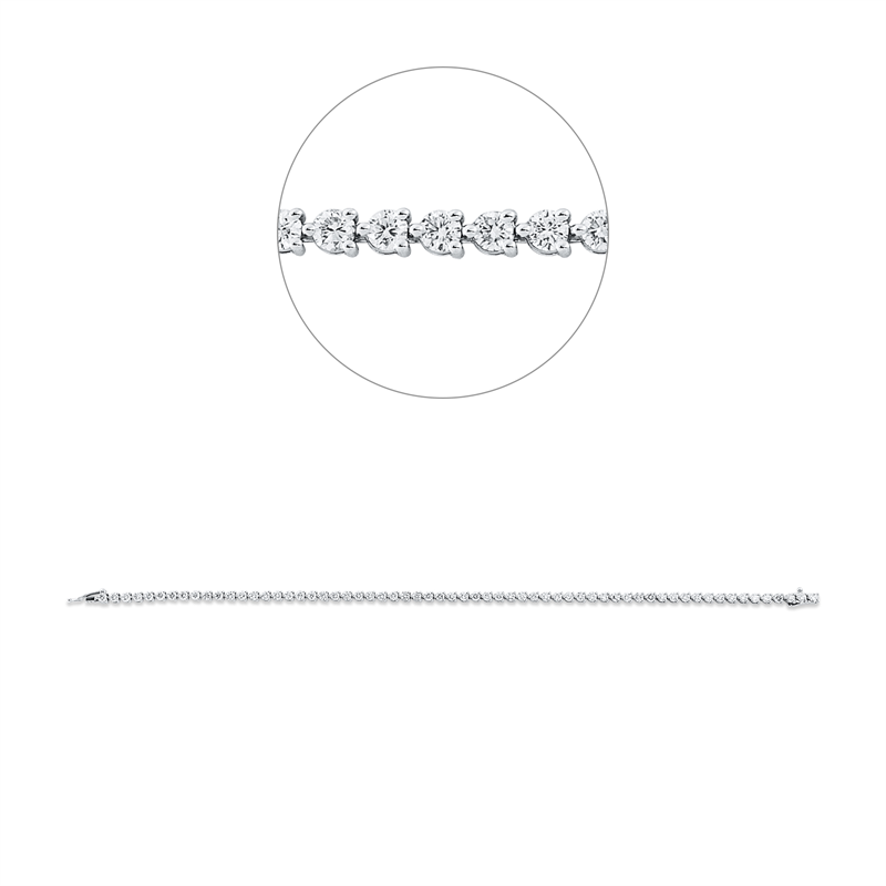 Armband 18 kt WG, 62 Brill. 3,13 ct, TW-si