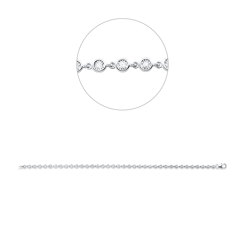 Armband 18 kt WG, 37 Brill. 0,29 ct, TW-si