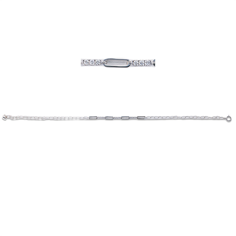 Armband 18 kt WG, 9 Brill. 0,13 ct, TW-si
