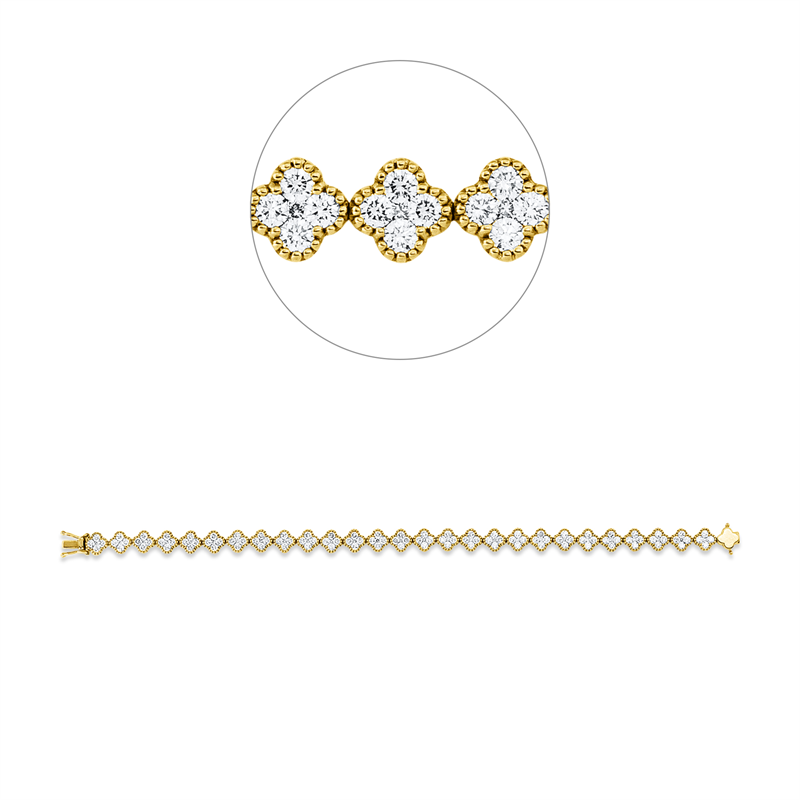 Armband 18 kt GG, 135 Brill. 4,31 ct, TW-si