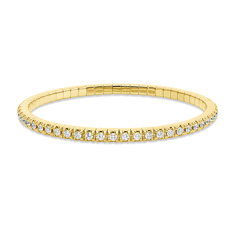 Armband 18 kt GG, Flex-Band, variabel, 57 Brill. 2,94 ct, TW-si