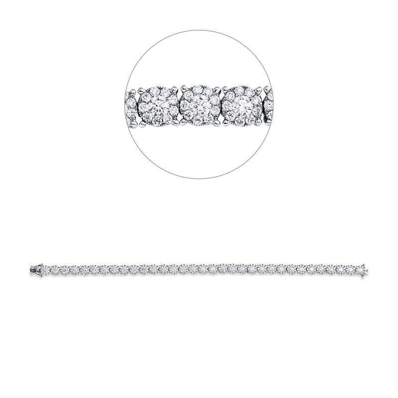 Armband 18 kt WG, 377 Brill. 3,00 ct, TW-si